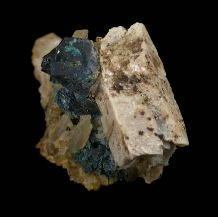 Whiteite-(CaFeMg) on Quartz with Lazulite from Rapid Creek, 70 km northwest of Aklavik, Yukon, Canada