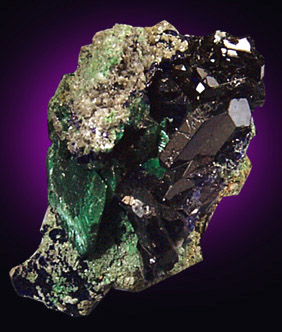 Azurite with Malachite pseudomorph after Azurite from Tsumeb Mine, Otavi-Bergland District, Oshikoto, Namibia