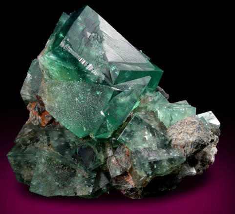 Fluorite (interpenetrant-twinned crystals) with Galena from Rogerley Mine, County Durham, England