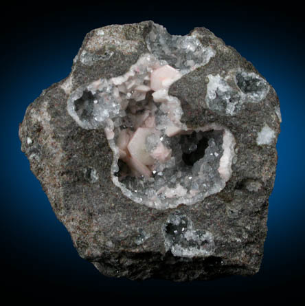 Gmelinite on Analcime from Glenarm, County Antrim, Northern Ireland (Type Locality for Gmelinite)
