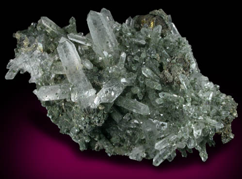 Quartz, Pyrite, Chlorite, Sphalerite from Wheal Jane, Kea, St. Day District, Cornwall, England