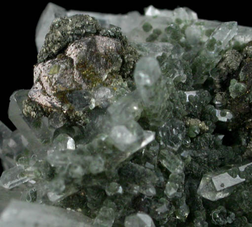 Quartz, Pyrite, Chlorite, Sphalerite from Wheal Jane, Kea, St. Day District, Cornwall, England