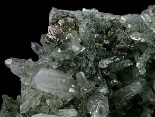 Quartz, Pyrite, Chlorite, Sphalerite from Wheal Jane, Kea, St. Day District, Cornwall, England