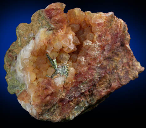 Olivenite on Quartz from Wheal Gorland, St. Day District, Cornwall, England