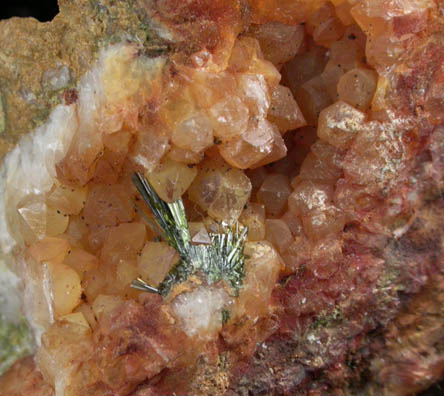 Olivenite on Quartz from Wheal Gorland, St. Day District, Cornwall, England