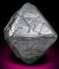 Diamond (13.64 carat gray octahedral crystal) from attributed to the Kimberley Mine, Northern Cape Province, South Africa