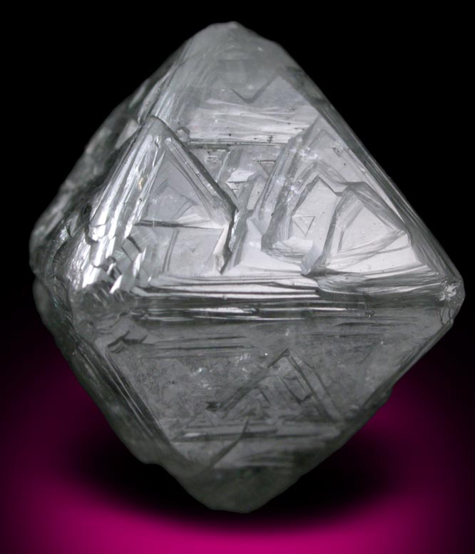 Diamond (13.64 carat gray octahedral crystal) from attributed to the Kimberley Mine, Northern Cape Province, South Africa