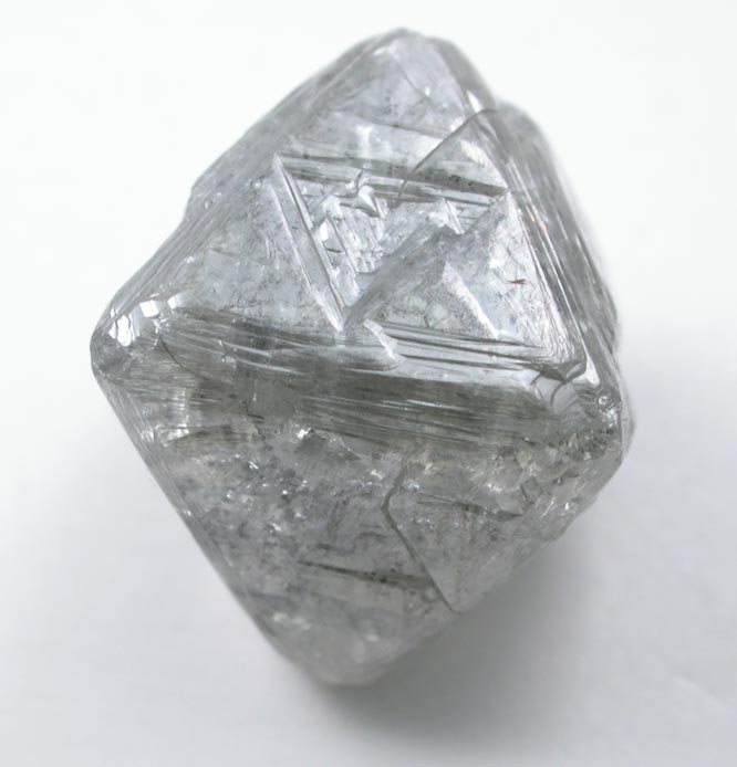 Diamond (13.64 carat gray octahedral crystal) from attributed to the Kimberley Mine, Northern Cape Province, South Africa