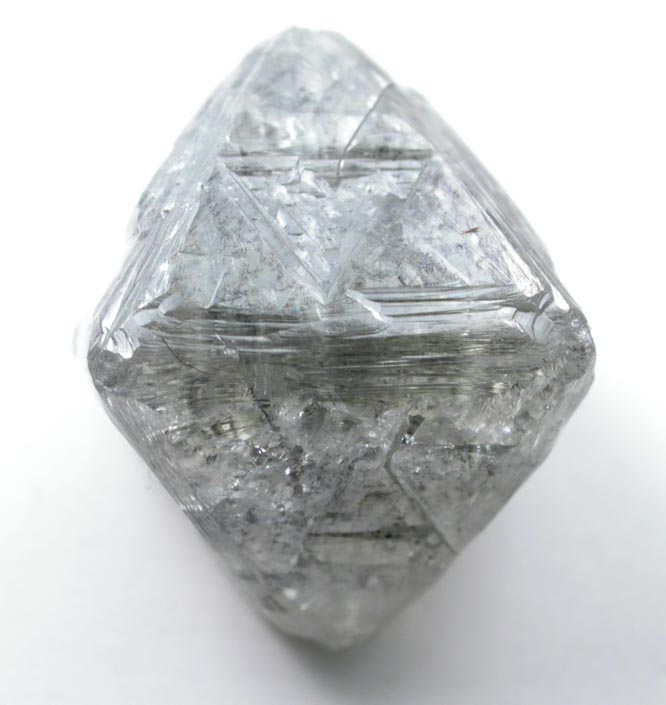 Diamond (13.64 carat gray octahedral crystal) from attributed to the Kimberley Mine, Northern Cape Province, South Africa