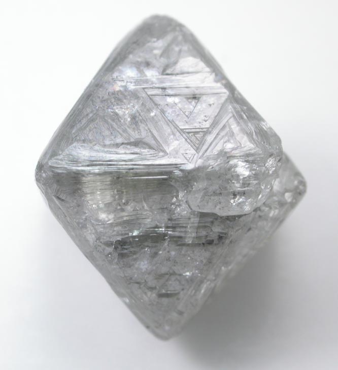 Diamond (13.64 carat gray octahedral crystal) from attributed to the Kimberley Mine, Northern Cape Province, South Africa