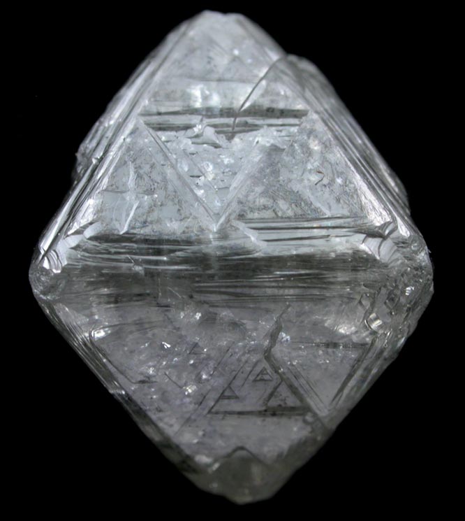 Diamond (13.64 carat gray octahedral crystal) from attributed to the Kimberley Mine, Northern Cape Province, South Africa