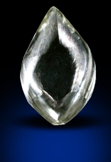 Diamond (1.22 carat pale-yellow teardrop-shaped crystal) from Northern Cape Province, South Africa