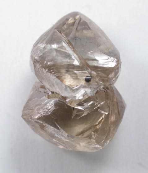 Diamond (2.35 carat interconnected brown octahedral crystals) from Northern Cape Province, South Africa