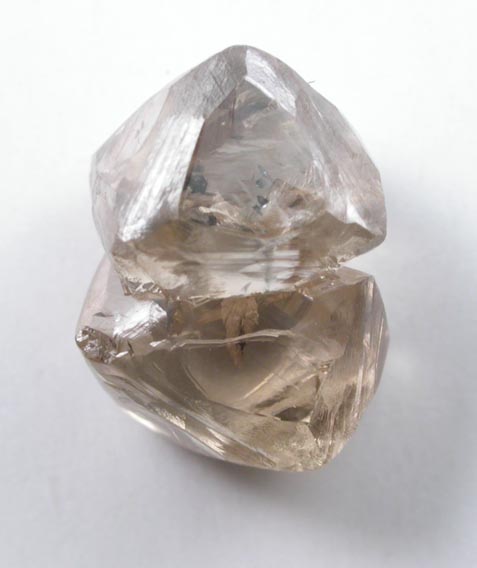 Diamond (2.35 carat interconnected brown octahedral crystals) from Northern Cape Province, South Africa