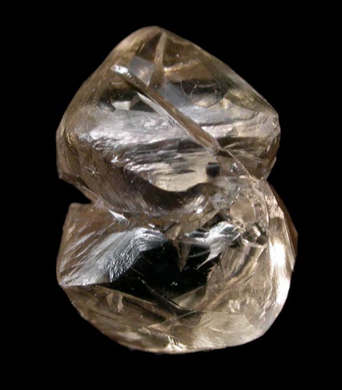Diamond (2.35 carat interconnected brown octahedral crystals) from Northern Cape Province, South Africa