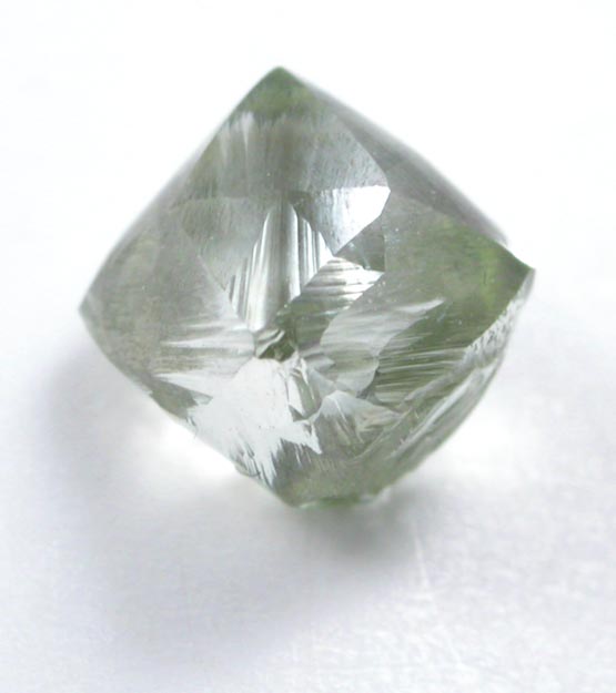 Diamond (1.11 carat cuttable green tetrahexahedral crystal) from Northern Cape Province, South Africa