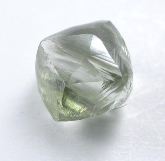 Diamond (1.11 carat cuttable green tetrahexahedral crystal) from Northern Cape Province, South Africa
