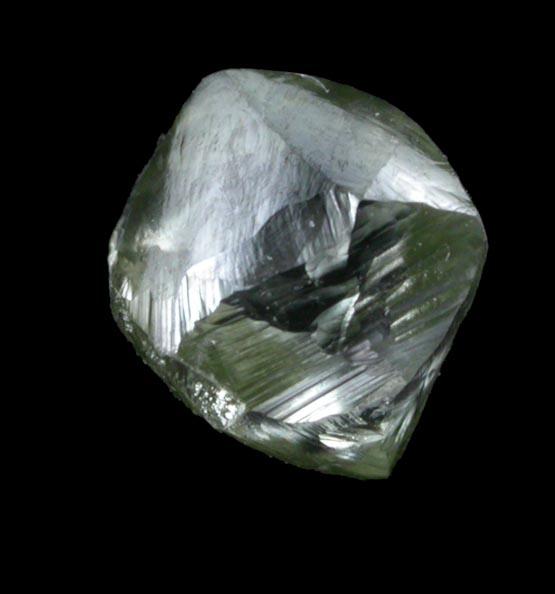 Diamond (1.11 carat cuttable green tetrahexahedral crystal) from Northern Cape Province, South Africa