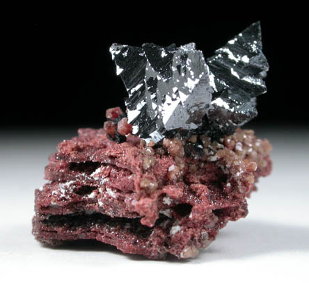 Hausmannite on Andradite Garnet from N'Chwaning Mine, Kalahari Manganese Field, Northern Cape Province, South Africa