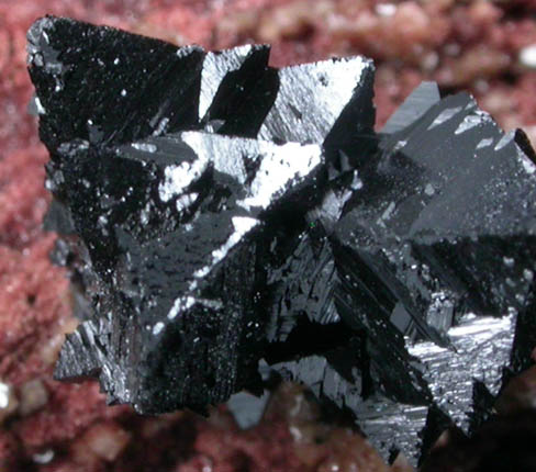 Hausmannite on Andradite Garnet from N'Chwaning Mine, Kalahari Manganese Field, Northern Cape Province, South Africa