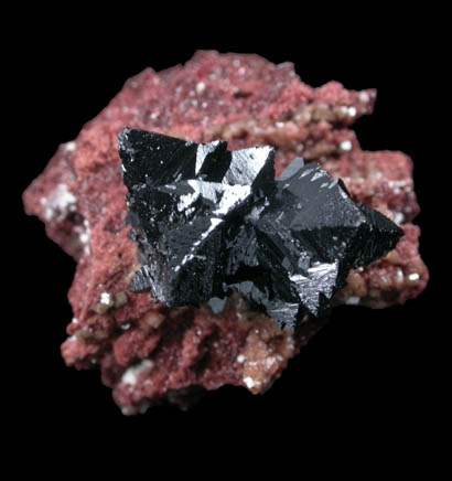 Hausmannite on Andradite Garnet from N'Chwaning Mine, Kalahari Manganese Field, Northern Cape Province, South Africa