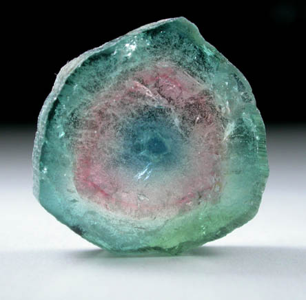 Elbaite var. Watermelon Tourmaline (polished slice) from Minas Gerais, Brazil