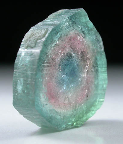 Elbaite var. Watermelon Tourmaline (polished slice) from Minas Gerais, Brazil