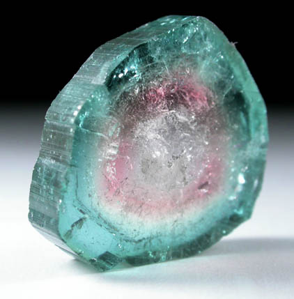 Elbaite var. Watermelon Tourmaline (polished slice) from Minas Gerais, Brazil