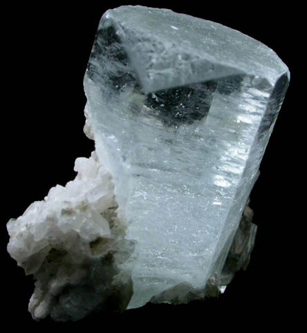 Beryl var. Aquamarine with Muscovite and Albite from Nagar, Hunza Valley, Gilgit District, Gilgit-Baltistan, Pakistan