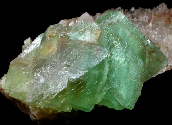 Fluorite on Quartz from William Wise Mine, Westmoreland, Cheshire County, New Hampshire