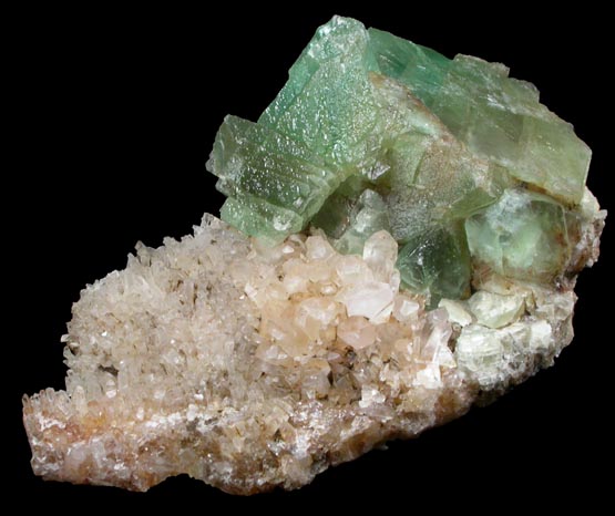 Fluorite on Quartz from William Wise Mine, Westmoreland, Cheshire County, New Hampshire