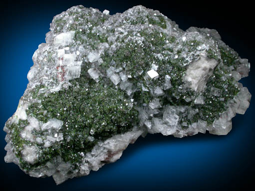 Calcite with Duftite-Mottramite inclusions from Tsumeb Mine, Otavi-Bergland District, Oshikoto, Namibia (Type Locality for Duftite)