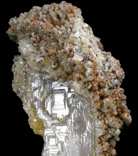 Mimetite over Cerussite from Tsumeb Mine, Otavi-Bergland District, Oshikoto, Namibia