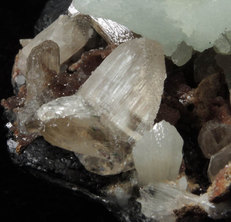 Cerussite and Smithsonite on Galena from Tsumeb Mine, Otavi-Bergland District, Oshikoto, Namibia
