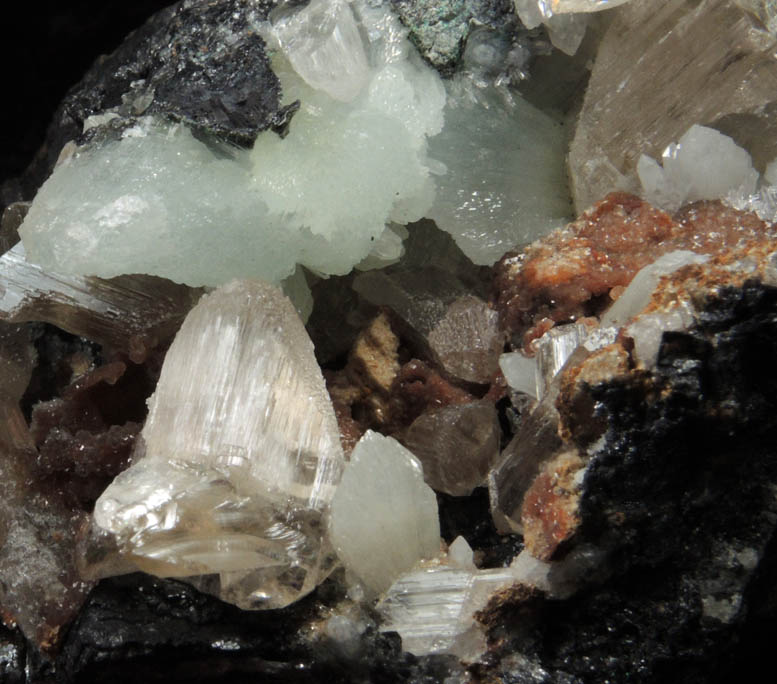 Cerussite and Smithsonite on Galena from Tsumeb Mine, Otavi-Bergland District, Oshikoto, Namibia