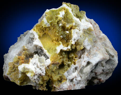 Pyromorphite on Quartz with Wulfenite from Old Luganure Mine, Shallow Adit, Glendasan, County Wicklow, Ireland