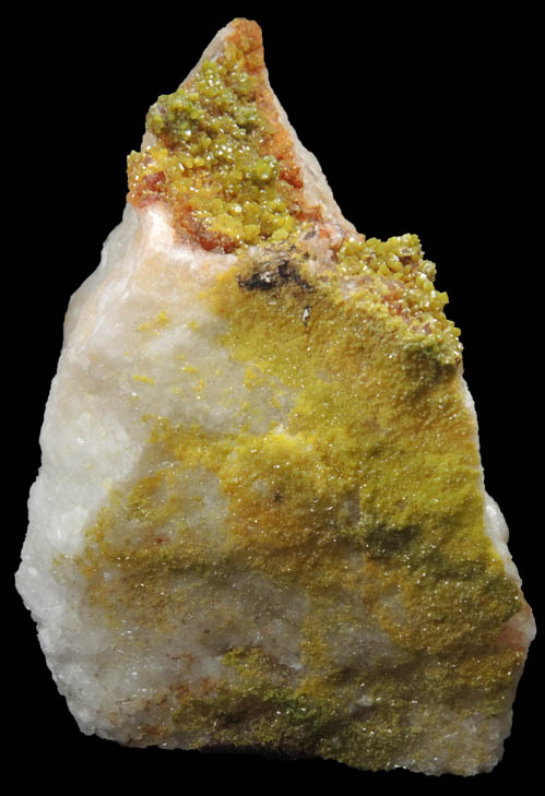 Pyromorphite on Quartz from Old Luganure Mine, Shallow Adit, Glendasan, County Wicklow, Ireland