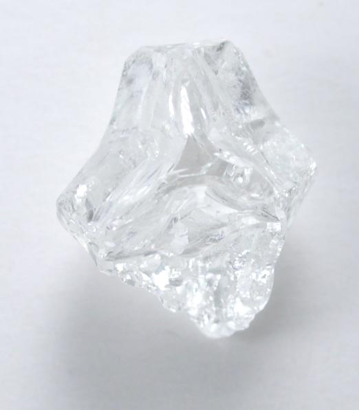 Diamond (1.28 carat colorless cavernous crystal) from Mbuji-Mayi (Miba), 300 km east of Tshikapa, Democratic Republic of the Congo