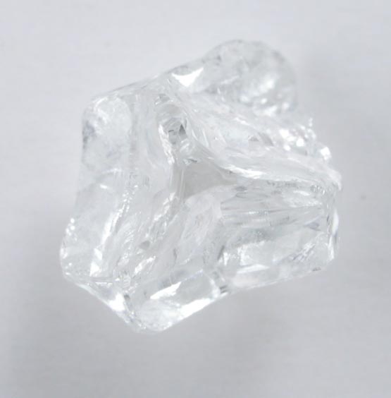 Diamond (1.28 carat colorless cavernous crystal) from Mbuji-Mayi (Miba), 300 km east of Tshikapa, Democratic Republic of the Congo