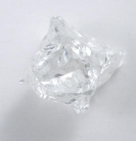 Diamond (1.28 carat colorless cavernous crystal) from Mbuji-Mayi (Miba), 300 km east of Tshikapa, Democratic Republic of the Congo