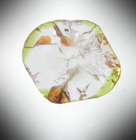 Diamond (0.41 carat polished slice with internal zoning) from Democratic Republic of the Congo