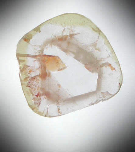 Diamond (0.42 carat polished slice with internal zoning) from Democratic Republic of the Congo