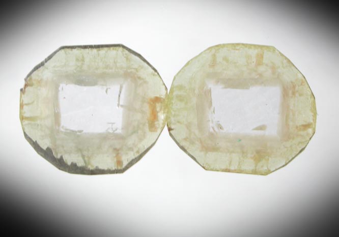 Diamond (0.72 carat matched polished slices with internal zoning) from Democratic Republic of the Congo