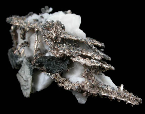 Silver in Calcite from Andres del Rio District, Batopilas, Chihuahua, Mexico