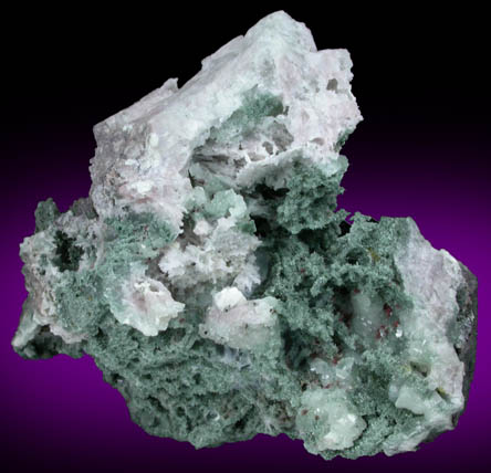 Pumpellyite-(Mg) with Native Copper on Prehnite from Central Mine, Keweenaw Peninsula Copper District, Michigan (Type Locality for Pumpellyite-(Mg))