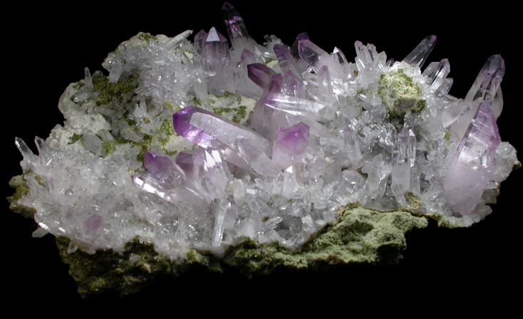 Quartz var. Amethyst with Epidote from Piedra Parada, near Las Vigas, Tatatila, Veracruz, Mexico