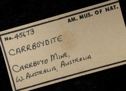 Carrboydite from Carr Boyd Mine, Menangina Station, Western Australia, Australia (Type Locality for Carrboydite)