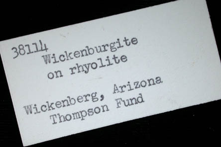 Wickenburgite with Willemite from Potter-Cramer Mine, near Wickenburg, Maricopa County, Arizona (Type Locality for Wickenburgite)
