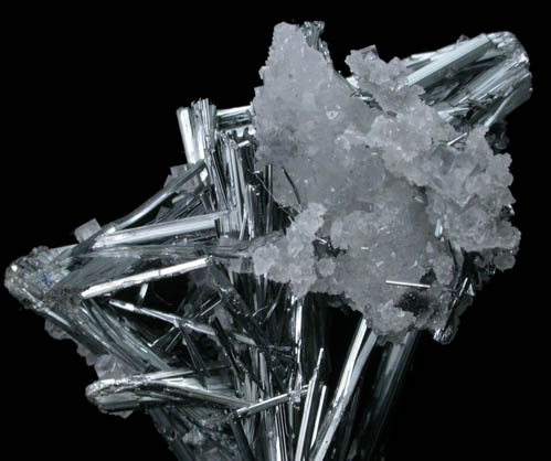 Stibnite with Quartz from Kadamzhay, Osh Oblast', Kyrgyzstan