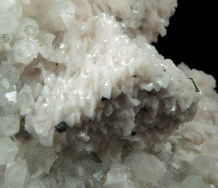 Dolomite over Calcite with Quartz from Naica District, Saucillo, Chihuahua, Mexico